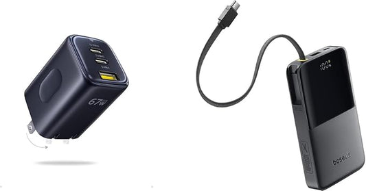 Baseus 67W USB C Charger and 22.5w Power Bank