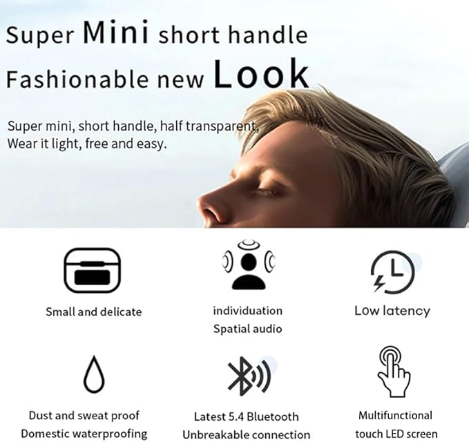 Touch-Screen Bluetooth 5.4 Wireless Earbuds HiFi Stereo Sound Ergonomic Design IPX7 Waterproof 4-40 Hour Long Playtime Multi-Function Headphones Compatible with Android/iOS