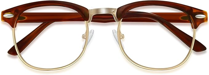 Blue Light Glasses Men and Woman, 99% Blue Light Blocking Glasses for Computer Gaming TV Phone Screen Half Frame