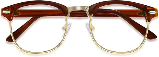Blue Light Glasses Men and Woman, 99% Blue Light Blocking Glasses for Computer Gaming TV Phone Screen Half Frame