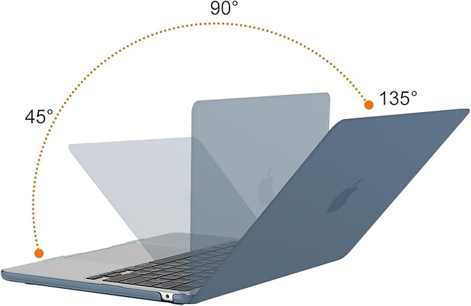 MOSISO Compatible with MacBook Air 13 inch Case M5 2026 M4 2025 M3 M2 2024-2022 A3449 A3240 A3113 A2681,Hard Shell&Keyboard Cover&Screen Film&Pouch for MacBook Air 13.6 inch Case, Steel Blue