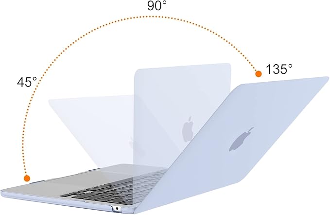 MOSISO Compatible with MacBook Air 13 inch Case M5 2026 M4 2025 M3 M2 2024-2022 A3449 A3240 A3113 A2681,Hard Shell&Keyboard Cover&Screen Film&Pouch for MacBook Air 13.6 inch Case, Pastel Blue