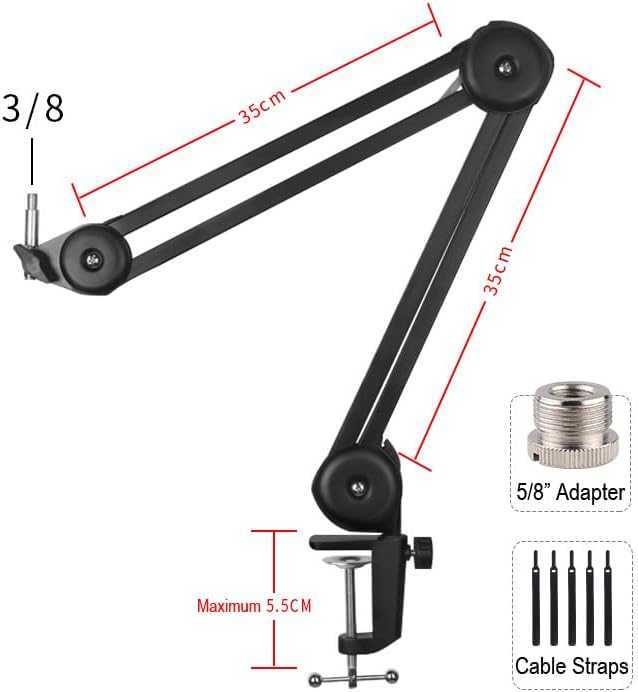 Sennheiser Profile USB Condenser Microphone with Desktop Stand Bundled with Microphone Boom Arm + Wind Screen Pop Filter + Microfiber Cleaning Cloth (4 Items)