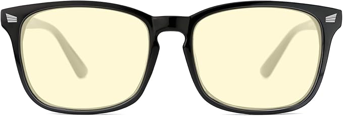 TIJN Gaming Glasses Blue Light Blocking Glasses for Women Men Nerd Eyeglasses Screen Fatigue Anti UV Glare, Black(Gaming Glasses)