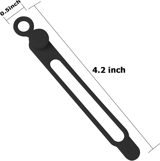 Nearockle 16Pcs Silicone Cable Straps Wire Organizer for Bundling Earphone, Phone Charger, Computer Cords, Reusable Cable Ties Cord Organizer in Home,Office,Kitchen,School(Black) - Image 2