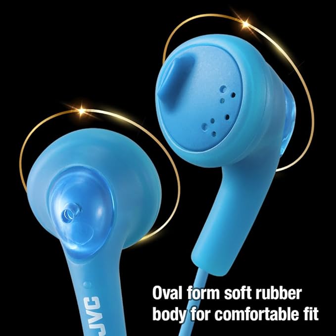 JVC Basic Gumy Earbuds Blue, Model Number: HA-F160-A, 3