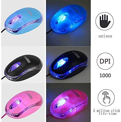 SOON GO Kids Mouse 2 Pack [Pink Blue] for Laptop Mini USB Optical Wired Mice fit for Kids Girls Lady use Compatible with Computer Laptop PC Desktop Windows 7/8/10/XP Vista and Mac