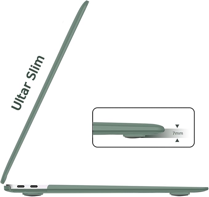 B BELK Compatible with MacBook Air 13 inch Case 2022 2021 2020 2019 2018 A2337 M1 A2179 A1932, Matte Plastic Hard Shell+Keyboard Cover+Screen Protector for MacBook Air 13.3 inch Case, Midnight Green