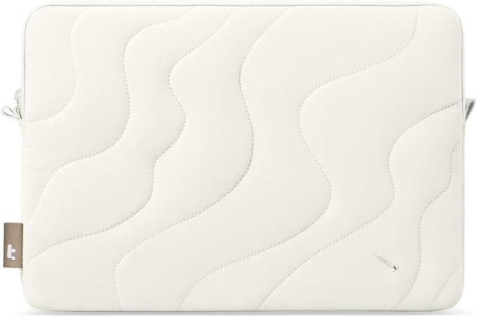 tomtoc 360 Protective Puffy Laptop Sleeve for 16-inch MacBook Pro M5 Pro/Max (2026) A3428 A3429, M4/M3/M2/M1 Pro/Max A3403 A3186 A2991, Quilted Design Soft Cute Puffer Bag Case for Dell XPS 16 Laptop