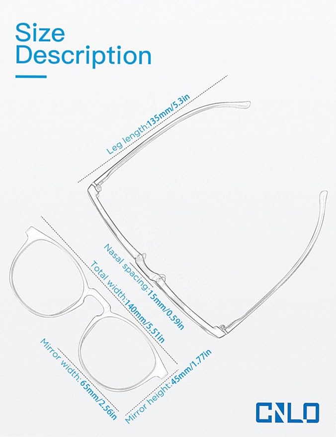 CNLO Blue Light Blocking Glasses,Computer Glasses,Anti Eyestrain, Lightweight Frame Eyeglasses,Men/Women… (Amber)