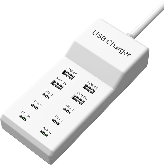 sccvee USB C Charging Station,10 Ports USB C Charger Dock Desktop 100W Multi Port with PD Fast Charger, Compatible with iPhone 14/13/12/11/Samsung S23/S22/S21/Tablet/Watch/Headphones
