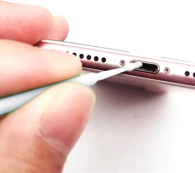 100 Pack Phone Charge Port Cleaning Tool kit,Bendable Mini Soft Round Brushes Cleaner Compatible with iPhone 11 Pro Speaker Tablet Camera Laptop Computer Smartphone, White - Image 5