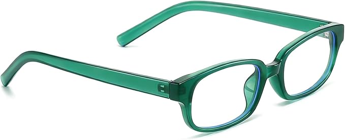 HJSTES Retro Clear Rectangle Glasses for Women Men Fake Blue Light Blocking Lens Narrow Frame Non Prescription Eyeglasses