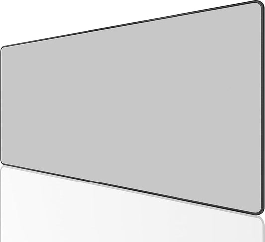 KTRIO Large Gaming Mouse Pad Desk Mat, Superior Micro-Weave Cloth, Non-Slip Rubber Base, Stitched Edges, Water-Resistant, for Gamer, Office & Home, 31.5 x 15.7 Inch，Silver Grey