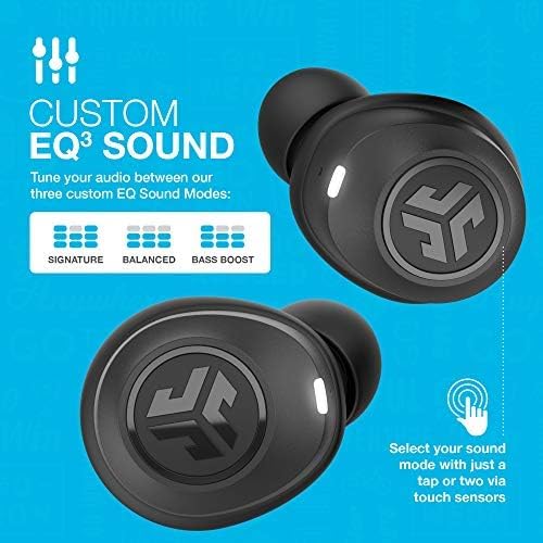 JLab JBuds Air True Wireless Signature Bluetooth Earbuds + Charging Case, Black, IP55 Sweat Resistance, Bluetooth 5.0 Connection, 3 EQ Sound Settings Signature, Balanced, Bass Boost