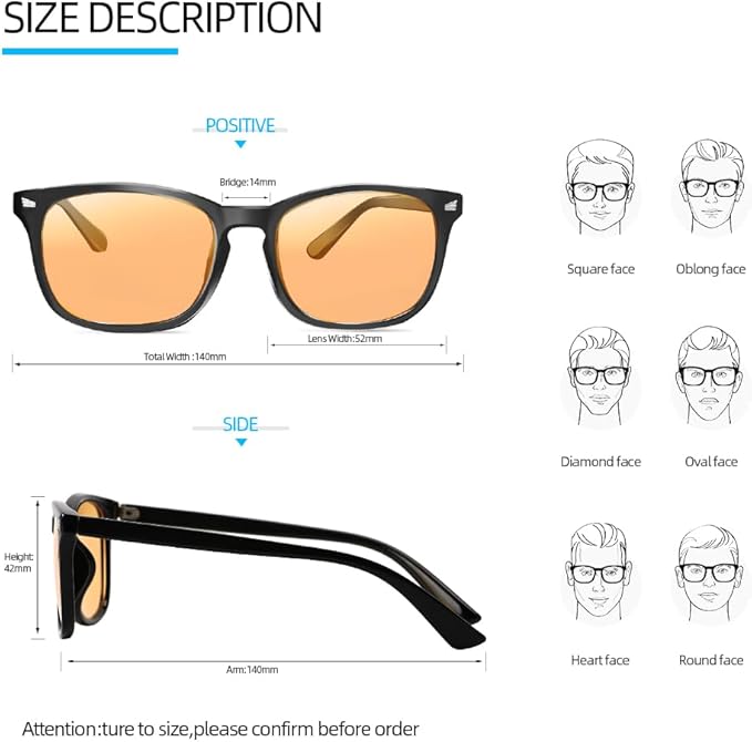 NZKNP Blue Light Glasses for Women and Men - Blue Light Protection, Fake Glasses