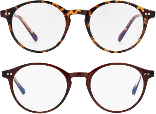 Gleyemor Blue Light Glasses for Men Women, Vintage Round Frame Computer Eyeglasses
