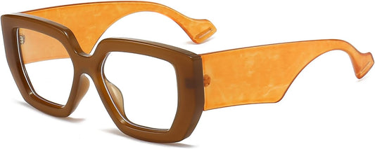 AIEYEZO Thick Frame Blue Light Glasses Men Women, Fashion Square Computer Eyeglass Anti Eyestrain & Prevent Headache