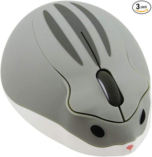 2.4GHz Wireless Mouse Cute Hamster Shape Less Noice Portable Mobile Optical 1200DPI USB Mice Cordless Mouse for PC Laptop Computer Notebook MacBook Kids Girl Men Women Mom Dad Gift (Gray)