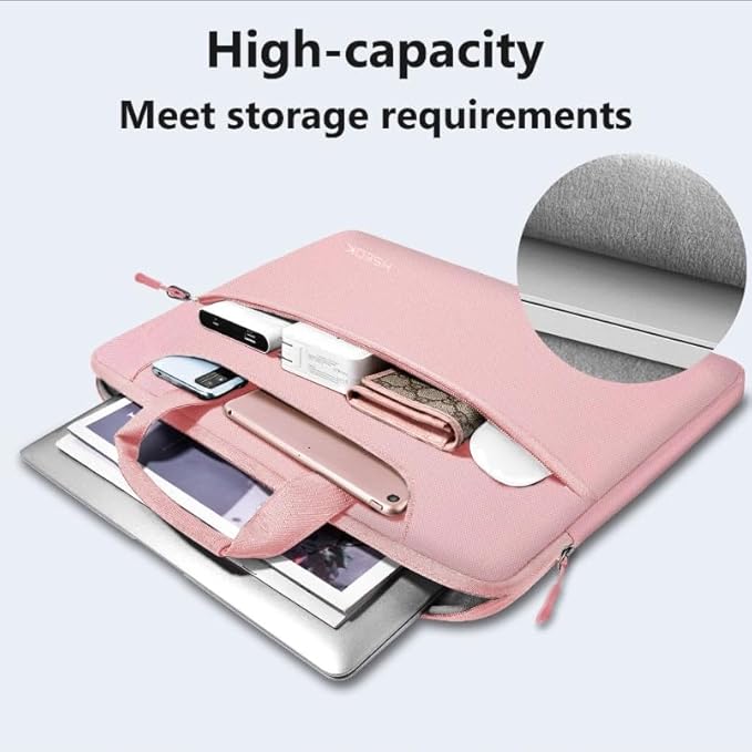 Hseok Laptop Shoulder Bag 15 15.6 16 Inch Briefcase,Compatible MacBook Pro/Neo 16",MacBook Air/Pro 15,XPS 15/16 and most 15.6-16 and Most 15-16 Notebooks,Spill-Resistant Handbag,Pink