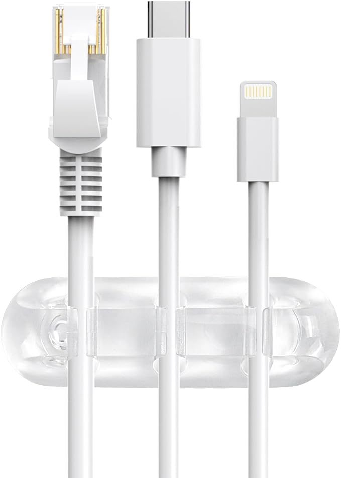 SOULWIT Cable Holder Clips, 3-Pack Cable Management Cord Organizer Clips Silicone Self Adhesive for Desktop USB Charging Cable Nightstand Power Cord Mouse Cable Wire PC Office Home - Image 6