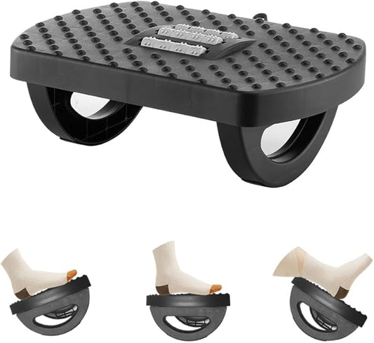 CasaZenith Under Desk Footrest, Foot Rest for Under Desk at Work, Ergonomic Foot Stool for Office Desks, Small Rocking Footrest with Massage Roller&Portable Handle, Leg Rest, 13" L x 9.2" W x 4.7" H