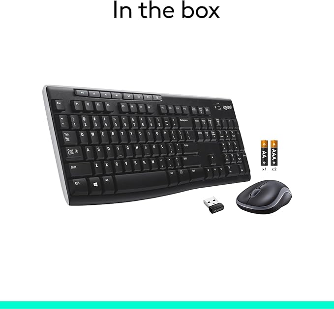 Logitech MK270 Wireless Keyboard and Mouse Combo for Windows,2.4 GHz,8 Multimedia Keys,PC,Laptop,Wireless Keyboard Compact Mouse Combo - Black,(Pack of 4)
