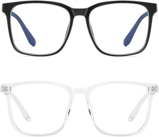 TEAPLMTT Blue Light Blocking Glasses Oversized Square Computer Glasses Anti Blue Light for Women Men