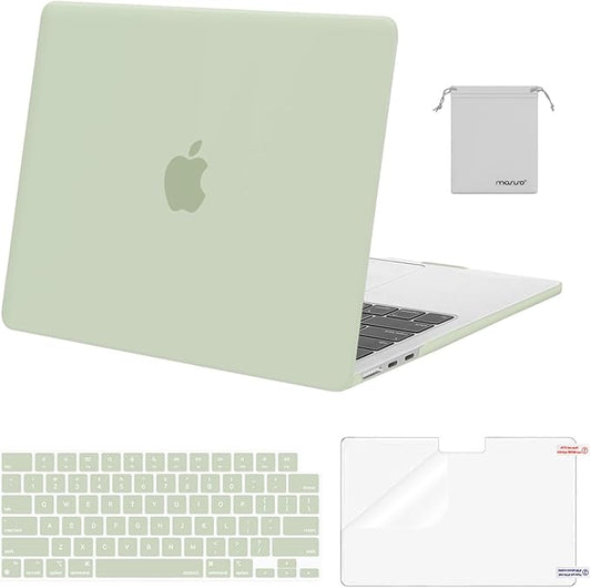MOSISO Compatible with MacBook Air 13 inch Case M5 2026 M4 2025 M3 M2 2024-2022 A3449 A3240 A3113 A2681,Hard Shell&Keyboard Cover&Screen Film&Pouch for MacBook Air 13.6 inch Case, Sage Green