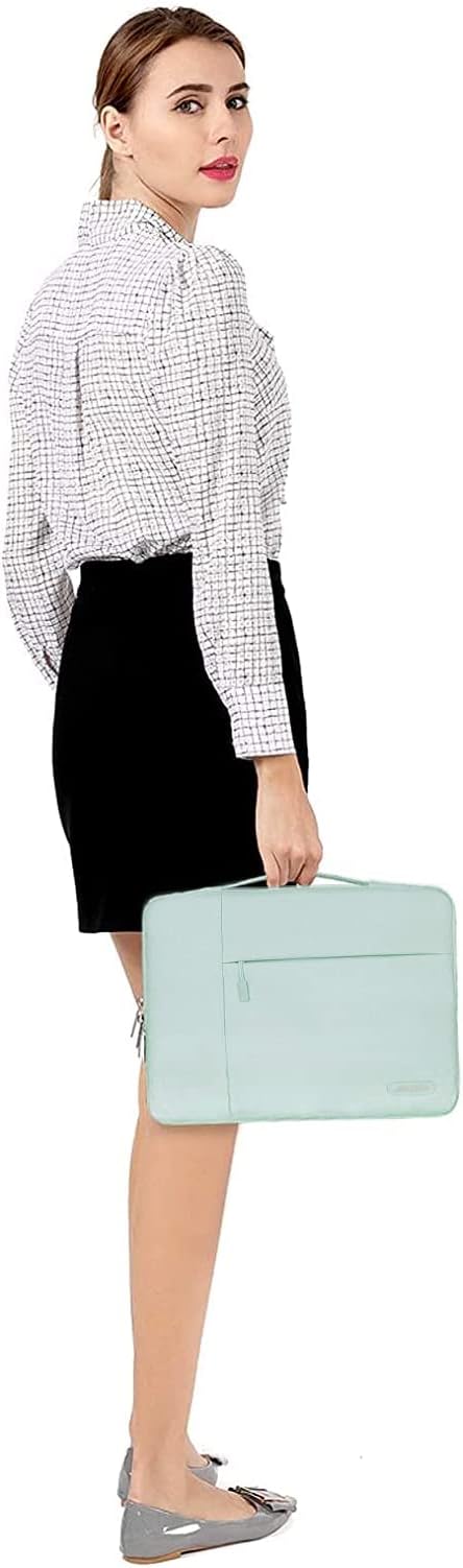 MOSISO Laptop Case 16 inch, 15-15.6 inch Laptop Sleeve with Handle Compatible with MacBook Pro 16 inch, HP, Acer, Dell, Lenovo, ASUS Notebook, Polyester Multifunctional Computer Bag, Mint Green