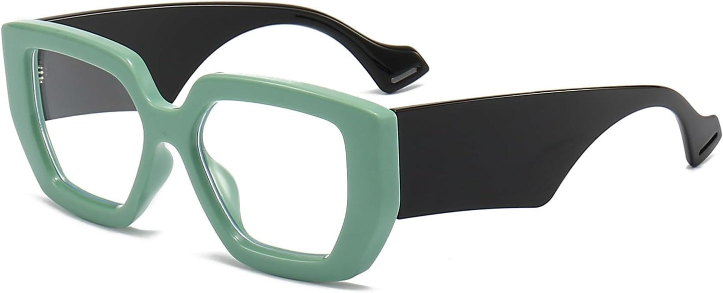 AIEYEZO Thick Frame Blue Light Glasses Men Women, Fashion Square Computer Eyeglass Anti Eyestrain & Prevent Headache