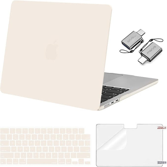 MOSISO Compatible with MacBook Air 13 inch Case M5 2026 M4 2025 M3 M2 2024-2022 A3449 A3240 A3113 A2681, Hard Shell&Keyboard Cover&Screen Film&Type C for MacBook Air 13.6 inch Case, Beige