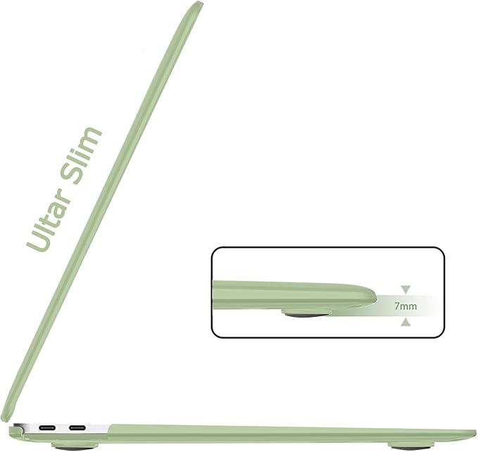 B BELK Compatible with MacBook Air 13 inch Case M1 2022 2021 2020 2019 2018 A2337 A2179 A1932, Matte Plastic Hard Shell+Keyboard Cover+Screen Protector for MacBook Air 13.3 inch Case, Avocado Green