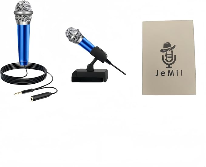 Mini Microphone,Tiny,Phone, Asmr,Mini Karaoke Microphone,forVoiceRecording Chatting and Singing on iPhone,Android,PC(Blue)