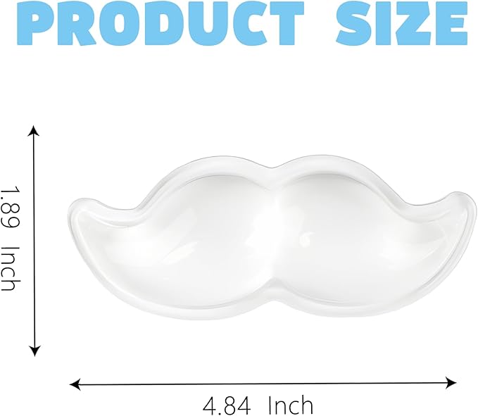 Gel Wrist Rest for Keyboard and Mouse Transparent White Mustache Elbow Pad Cushion Ergonomic Cute Clear Cool Mouse Wrist Pad Silicone Non-Slip Support for Computer Gaming Home Office Men Hand Pillow
