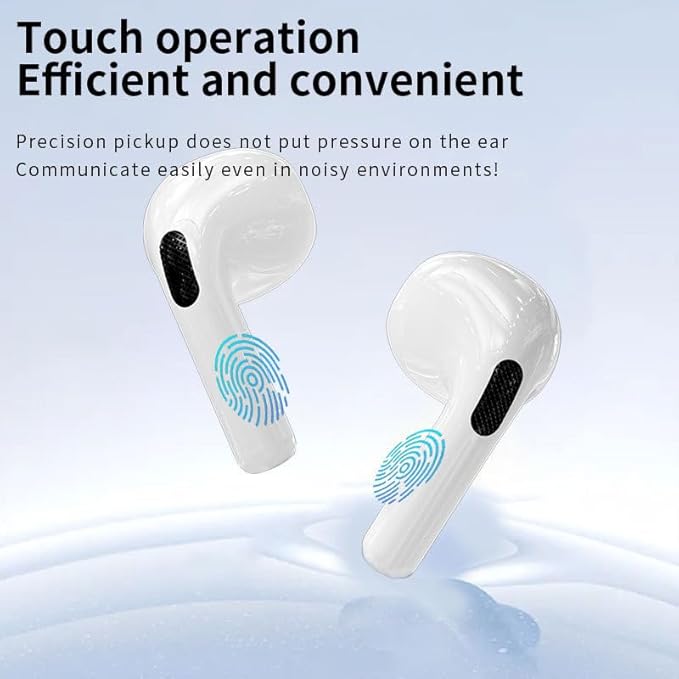 Touch-Screen Bluetooth 5.4 Wireless Earbuds HiFi Stereo Sound Ergonomic Design IPX7 Waterproof 4-40 Hour Long Playtime Multi-Function Headphones Compatible with Android/iOS