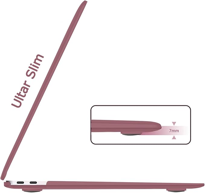 B BELK Compatible with MacBook Air 13 inch Case 2022 2021 2020 2019 2018 A2337 M1 A2179 A1932, Matte Plastic Hard Shell+ Keyboard Cover+Screen Protector for MacBook Air 13.3 inch Case, Tea Petal Pink