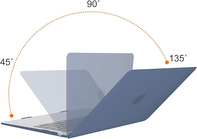 MOSISO Compatible with MacBook Air 13 inch Case M1 Chip 2021-2018 Release A2337 A2179 A1932, Plastic Hard Shell&Keyboard Cover&Screen Film&Storage Bag for MacBook Air 13.3 inch Case, Steel Blue