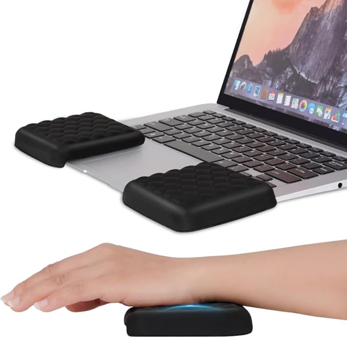 MEKASS Wrist Rest for Laptop, Soft Memory Foam Computer Keyboard Pad with Wrist Support, Relieve Carpal Tunnel Wrist Pain, Wrist Cushion for Typing, Studing, Working (Black)