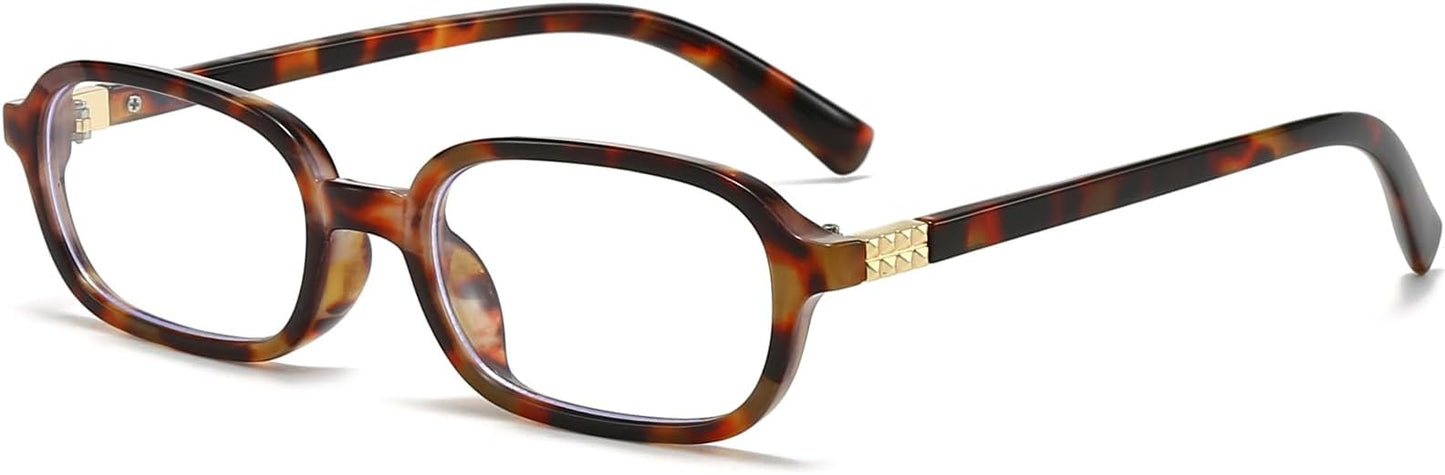 Breaksun Retro Rectangle Glasses for Women Men Small Square Blue Light Blocking Glasses Vintage Eyeglasses
