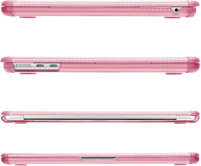 MOSISO Compatible with MacBook Air 13 inch Case M5 2026 M4 2025 M3 M2 2024-2022 A3449 A3240 A3113 A2681,3 in 1 Kit Crack-Resistant Heavy Duty Protective Plastic Hard Case with TPU Bumper, Chalk Pink