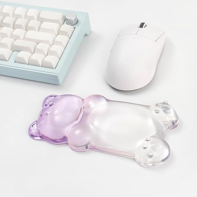 Purple Gradient Gel Mouse Wrist Rest –Cute Bear Mouse Wrist Rest, Ergonomic Mouse Support,Comfort & Support for Typing and Gaming