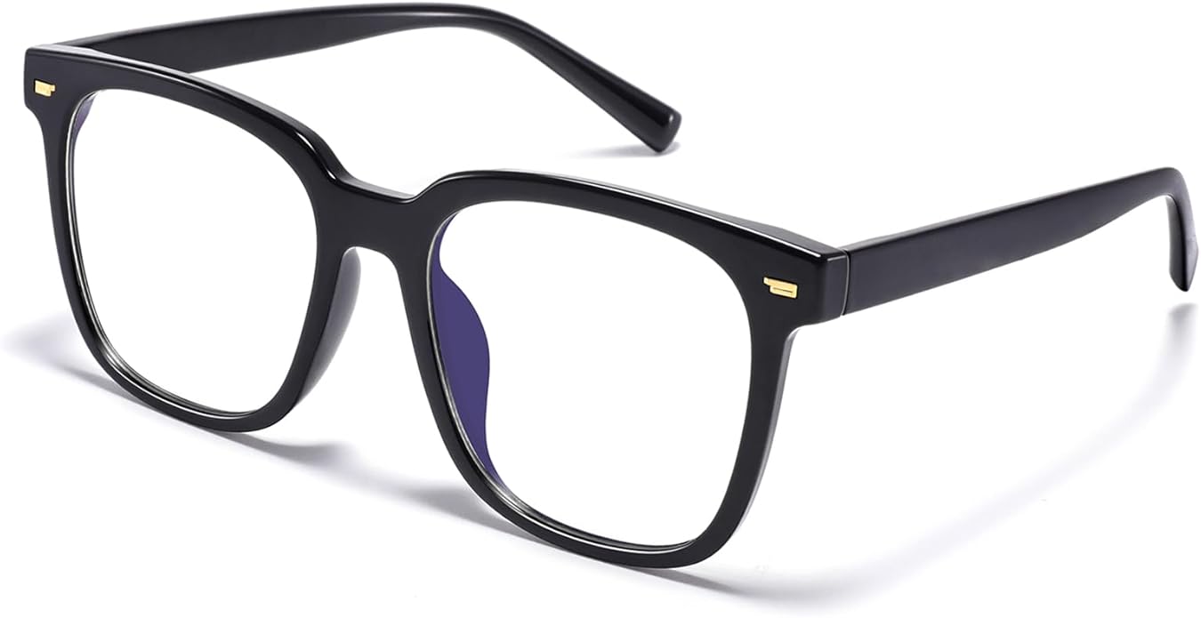 PANNER Oversized Square Blue Light Blocking Glasses for Women Men Anti Glare Reduce Eyestrain Computer Glasses