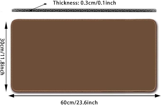 Large Mouse Pad, Non-Slip Desk Blotter, Office Desk Mat, Desk Pad Protector, Laptop Desk Pad, Desk Writing Pad for Office and Home, Coffee, 24x12 inch