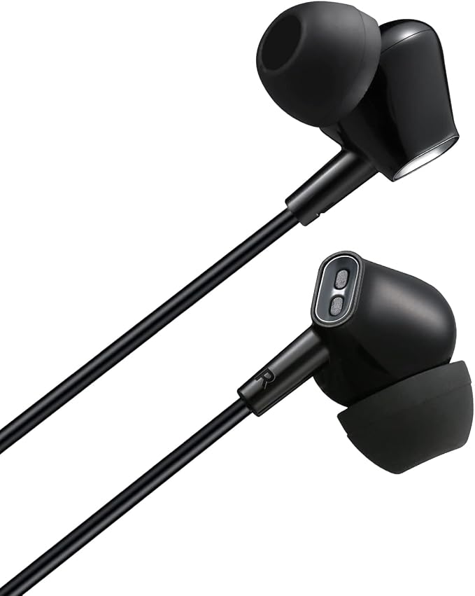 Wired Earbuds Headphones for School with Microphone Noise Isolating Stereo Bass in-Ear Earphones – for Smartphones, Tablets, Schools, Ipads, Multiuse - 3.5mm Plug in Audio Jack - Black
