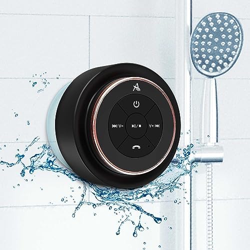 XLEADER SoundAngel Mate(2nd Gen) Pro Shower Speaker, Certified IPX7 Waterproof Bluetooth Speaker, 8W Crystal Sound&Rich Bass, 15H Playtime, with Suction Cup & Silicone Lanyard, Ideal Gifts, Rose Gold