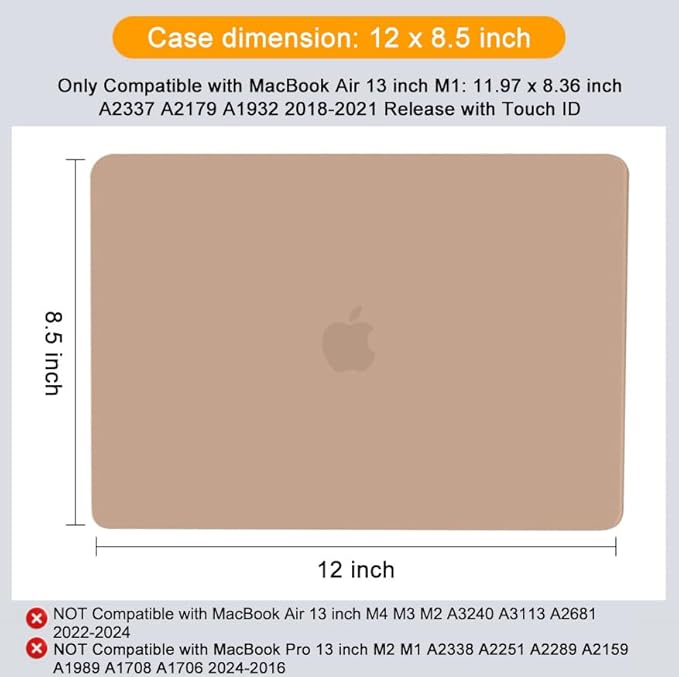 MOSISO Compatible with MacBook Air 13 inch Case M1 Chip 2021-2018 Release A2337 A2179 A1932, Plastic Hard Shell&Keyboard Cover&Screen Film&Storage Bag for MacBook Air 13.3 inch Case, Bronze Brown
