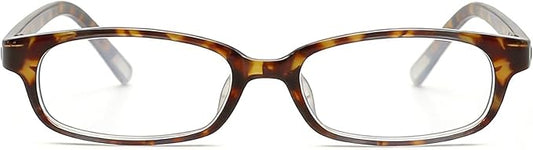 HJSTES Retro Clear Rectangle Glasses for Women Men Fake Blue Light Blocking Lens Narrow Frame Non Prescription Eyeglasses