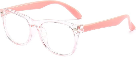 FANNYGO 1 Pack kids Blue Light Blocking Glasses For Girls And Boys Computer Blue Light Blocking Glasses For Age 3-11 (Light pink)