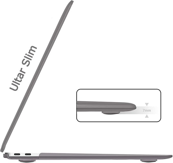 B BELK Compatible with MacBook Air 13 inch Case M1 2022 2021 2020 2019 2018 A2337 A2179 A1932 Touch ID, Matte Plastic Hard Shell+ Keyboard Cover+ Screen Protector for MacBook Air 13.3 inch Case, Gray